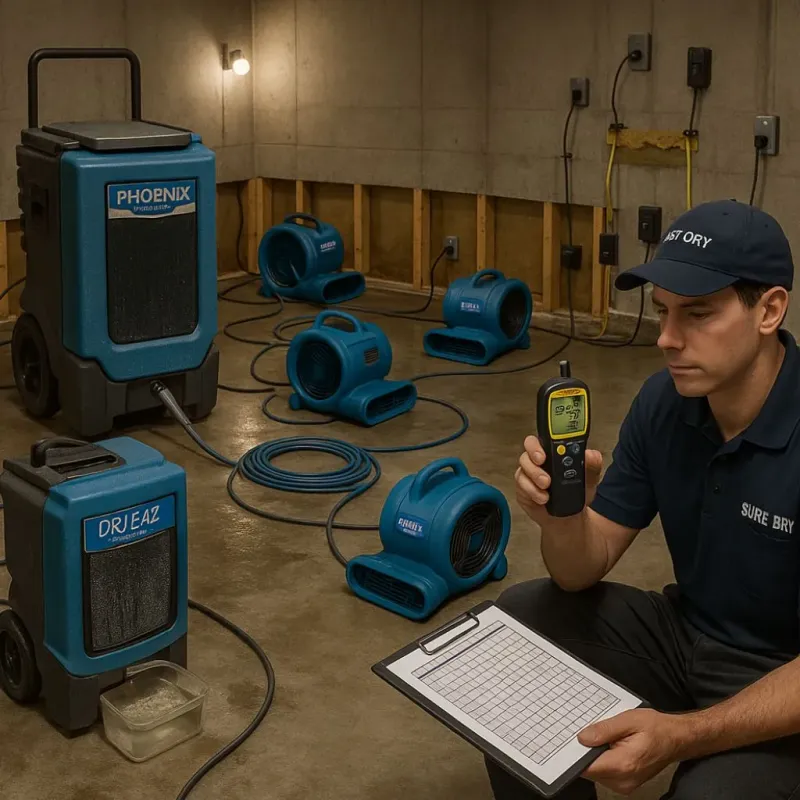 Structural Drying and Dehumidification process in Red Bank, NJ